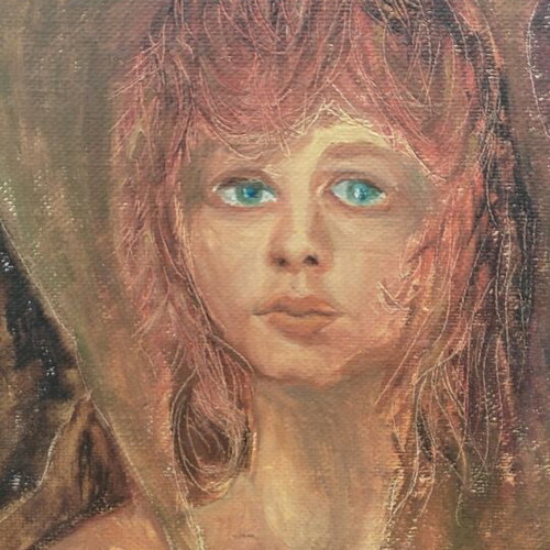 Signed painting on canvas used, 54x44 cm