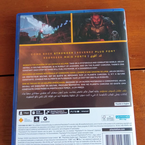 Saros PS5 game, Arabic edition, English language