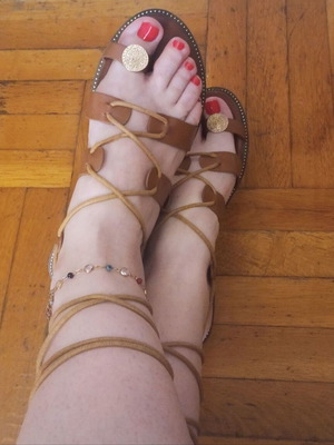 Miss NV leather sandals like new, size 41, gold