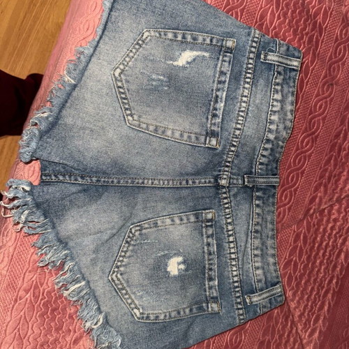 Denim shorts used with rips, size S, blue