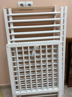 Cot with mattress like new, removable side rails