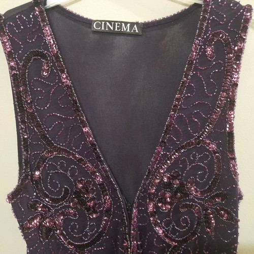 Cinema Elastic Embroidered Top With Sequins Like New One Size