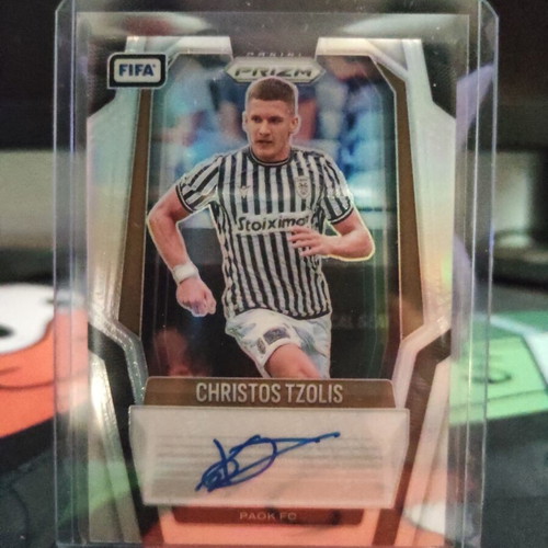 Christos Tzolis 2025-2026 Panini FIFA Prizm Soccer Card autograph, like new