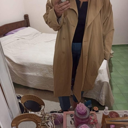 Oversized beige gabardine coat new, size XL, Missguided