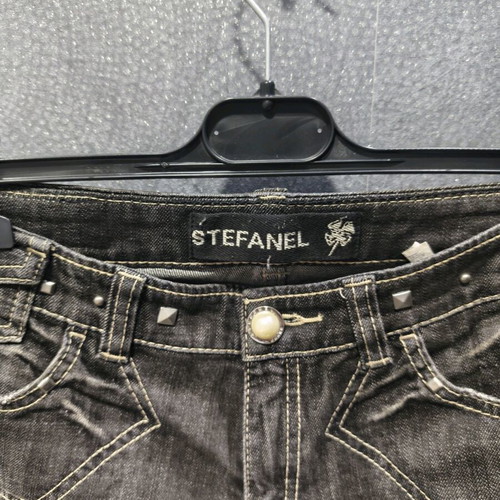 Stefanel Y2K Capri Studded Jeans like new, dark gray
