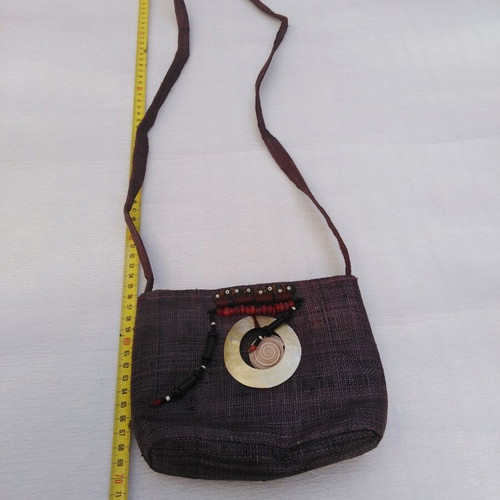 Straw Shoulder Bag new with beads and shells