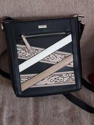 Doca crossbody bag new with defect, black and beige