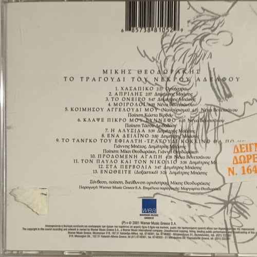 Mikis Theodorakis To Tragoudi Tou Nekrou Adelfou CD like new, entechno