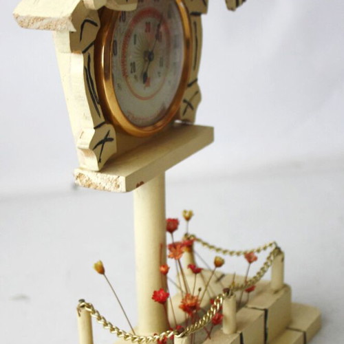 Vintage 70's Wooden Thermometer new from Taiwan