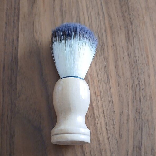 Shaving brush with wooden handle new