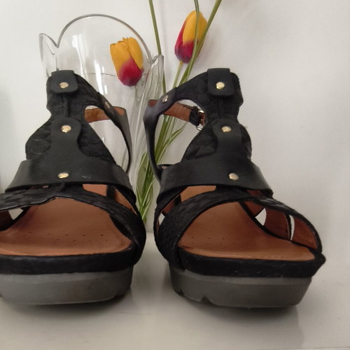 Geox D Sophie A platform sandals like new, size 41, black leather