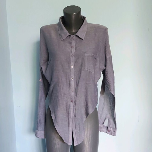 Cotton short shirt used, women's XL/2XL with mother-of-pearl buttons