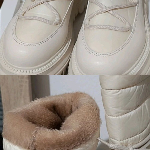 Μπότες Trendyol off white με γούνινη επένδυση σαν καινούργιες, νούμερο 39