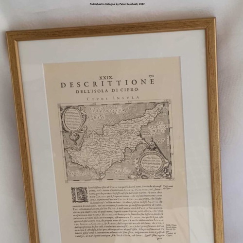 Antique Map of Cyprus by Magini 1597 like new