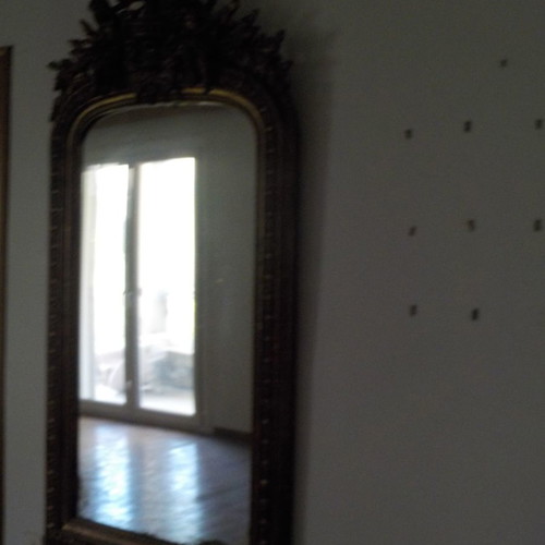 Wooden carved mirror old with rococo carvings