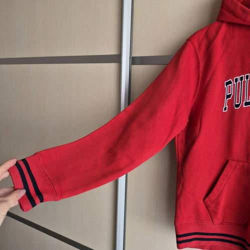 Pull&Bear red hoodie used with logo and hood