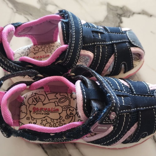 Garvalin children's sandals like new, size 24, blue and pink