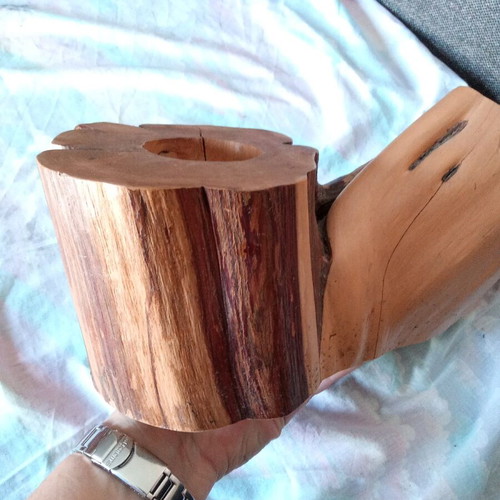 Wooden handmade decorative cedar candle holder large size made to order