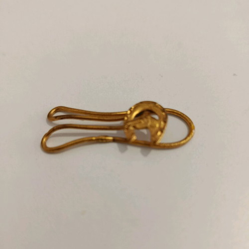 Vintage gold-plated tie clip 1960s with embossed horse used
