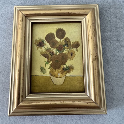 Van Gogh Sunflowers Mini Framed Magnet like new