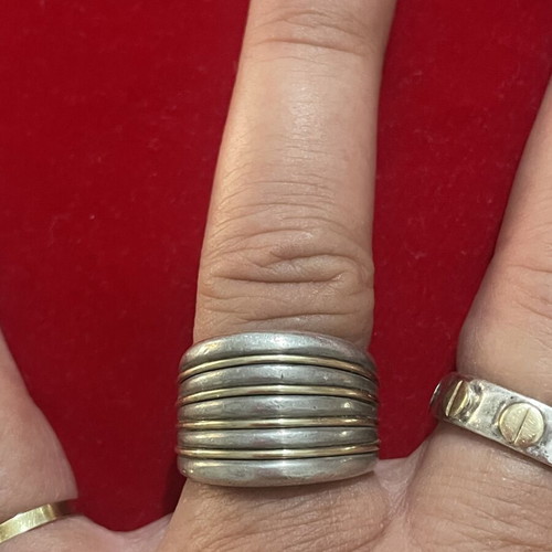 Silver gold ring 925 585 used, size 54