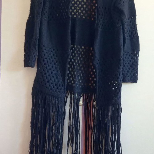 Fringed cardigan used, black