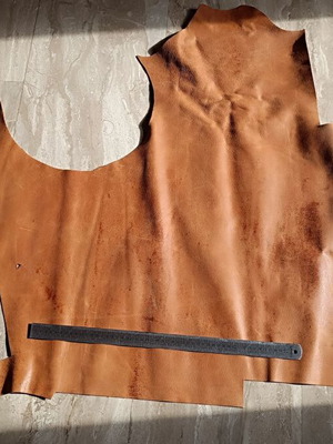 Genuine cow leather piece new, 1.5 mm thickness