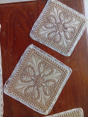 Handmade embroidered table linens set