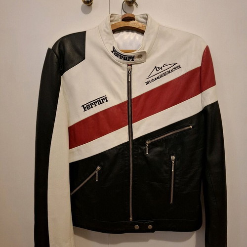 Ferrari leather jacket (Michael SCHUMACHER) vintage L like new, black and red
