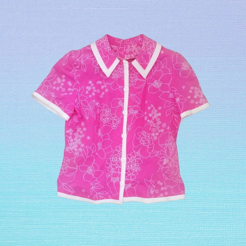 Pink summer shirt 90s deadstock, small, Cyprus made