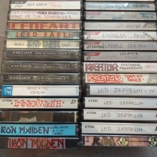 Cassette tapes used, pack of 215, mainly metal