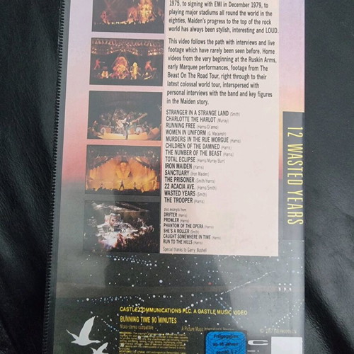 Iron Maiden 12 Wasted Years VHS used, metal
