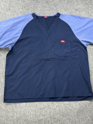 Dickies Scrub Top used, XL, navy blue workwear