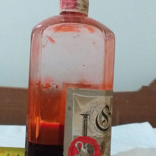 Pelikan ink bottle used, half liter, red