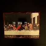  Χειροποίητη εικόνα ο Μυστικός Δείπνος του Leonardo da Vinci  σε μοριοσανίδα MDF και τεχνική παλαίωσης και καβαλέτο.