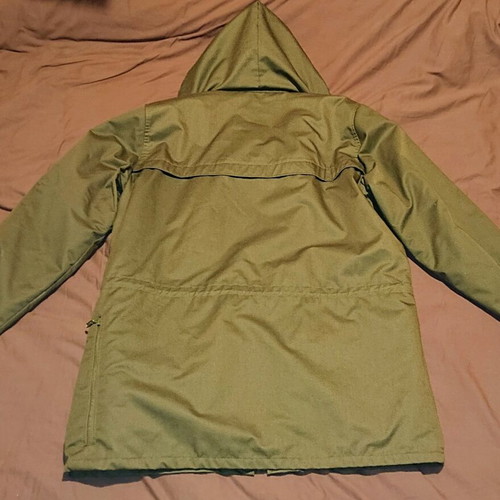 Tenson coat like new, green, with removable lining and hood