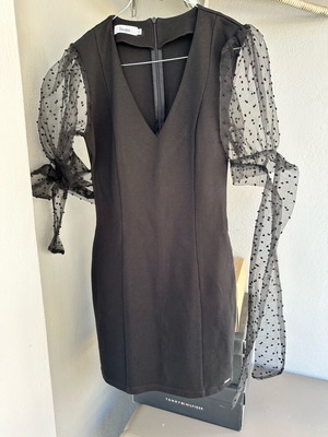 Toi Moi dress black like new with polka dot tulle sleeves, size S