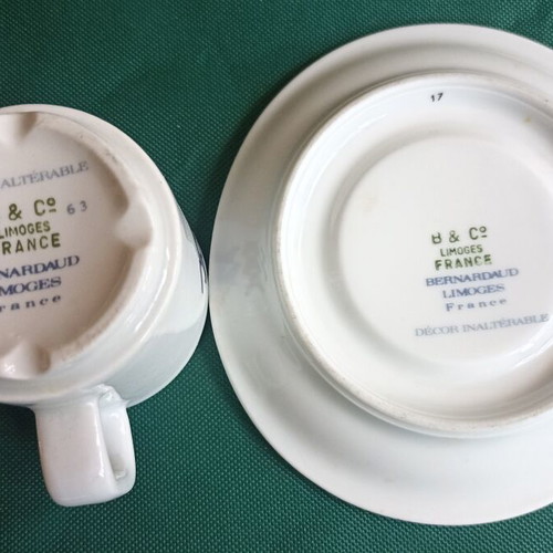 Vintage Bernardaud Limoges Coffee Cup and Saucer Le Méridien 90s like new