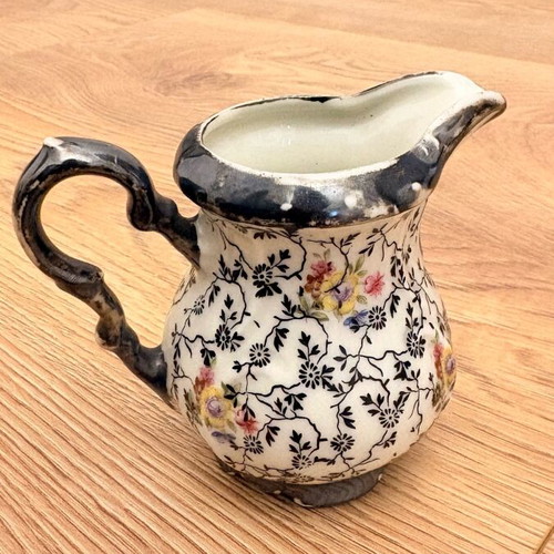 Small vintage Bavaria porcelain jug used with silver decoration