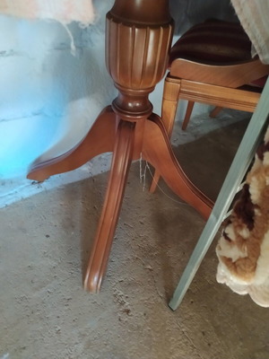 Τραπεζαρία στρογγυλή 120cm με 6 καρέκλες vintage σαν καινούργιο