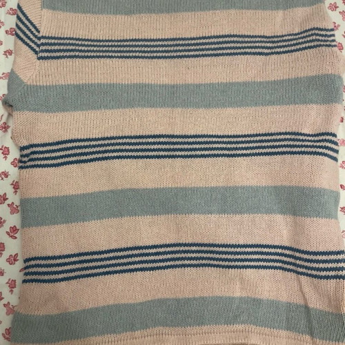 New Look pink sweater with blue stripes, size M, like new