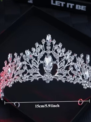 Bridal tiara with crystal rhinestones, unused #92