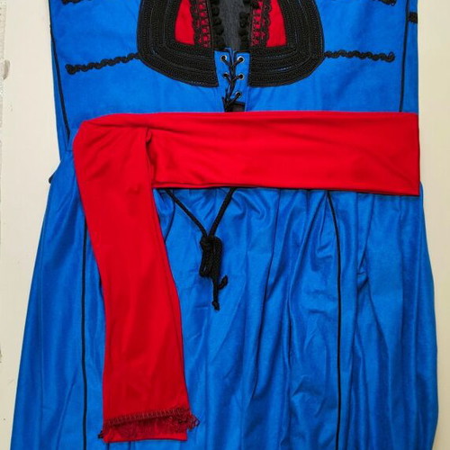 Traditional Cretan Costume Blue with Aloba Fabric, New