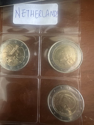 2 евро паметни монети Нидерландия, комплект от 3, като нови