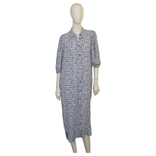 Ganni Blue Floral Shirt Dress Midi with - 170,00 - Vendora.cy Ganni Blue Floral Shirt Dress Midi with - 170,00 - Vendora.cy
