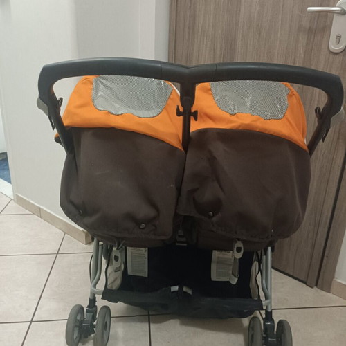 Peg Perego Aria twin stroller used, orange color