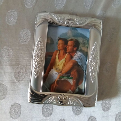 Silver photo frames used, set of 3 pieces