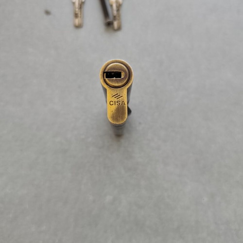 Cisa door lock cylinder used with 2 keys and central screw