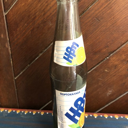 Ivi collectible glass soda bottle used, 1990s orangeade