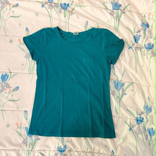 Bershka short-sleeve summer t-shirt, turquoise, size M